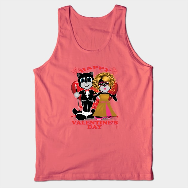 Zapped Kat Happy Valentine’s Day by Swoot Tank Top by Swoot T's